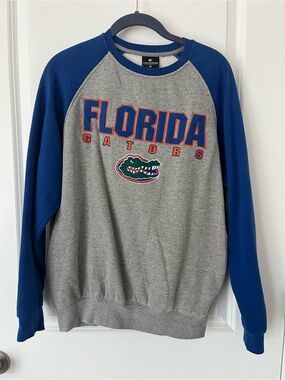 University of Florida UF Gators Medium Gray and Blue Crewneck Swestshirt